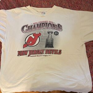 Majestic White New Jersey Devils Champions Tee